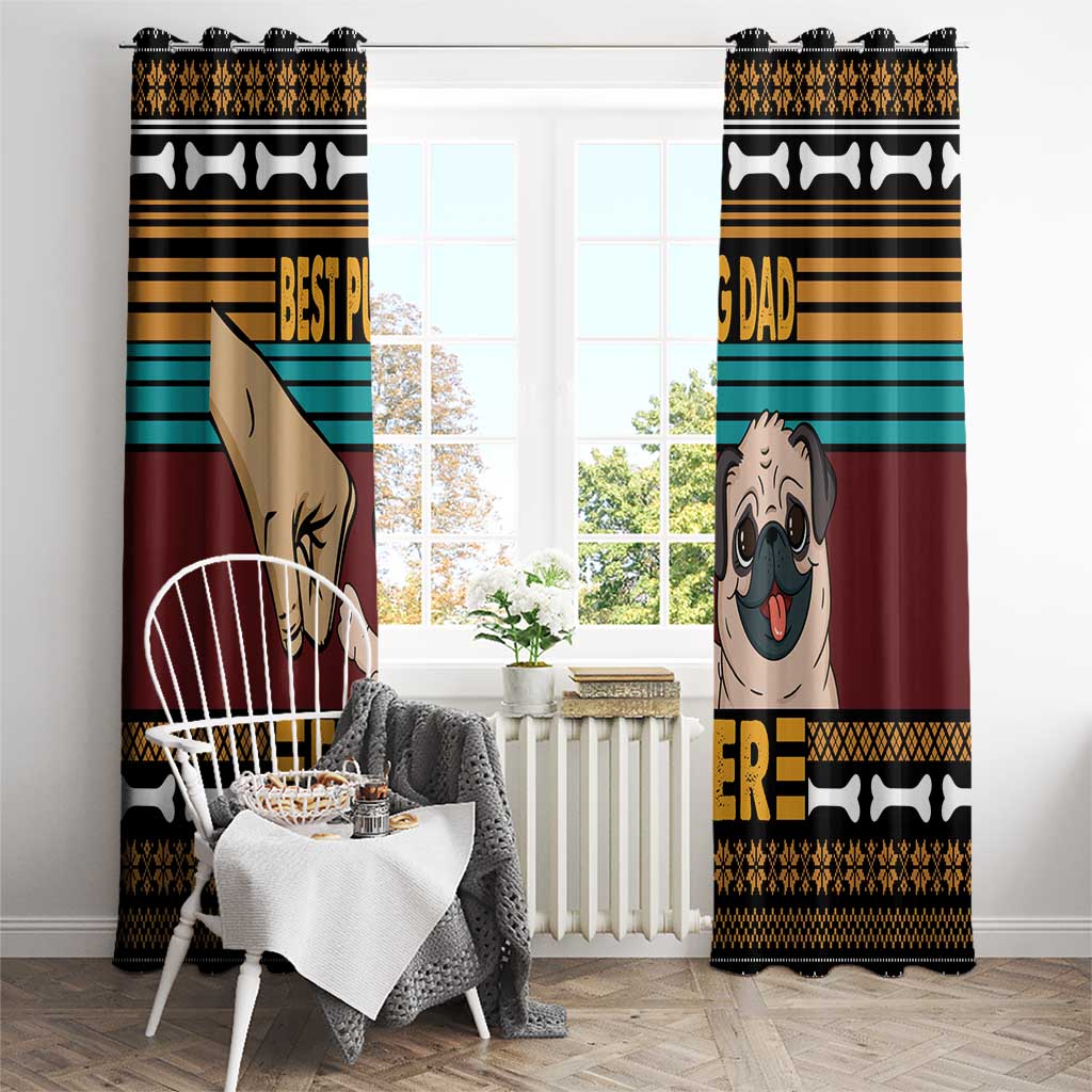 Best Pug Dad Ever Window Curtain Pug Dog Christmas Awesome Dad DT04 - Wonder Print Shop