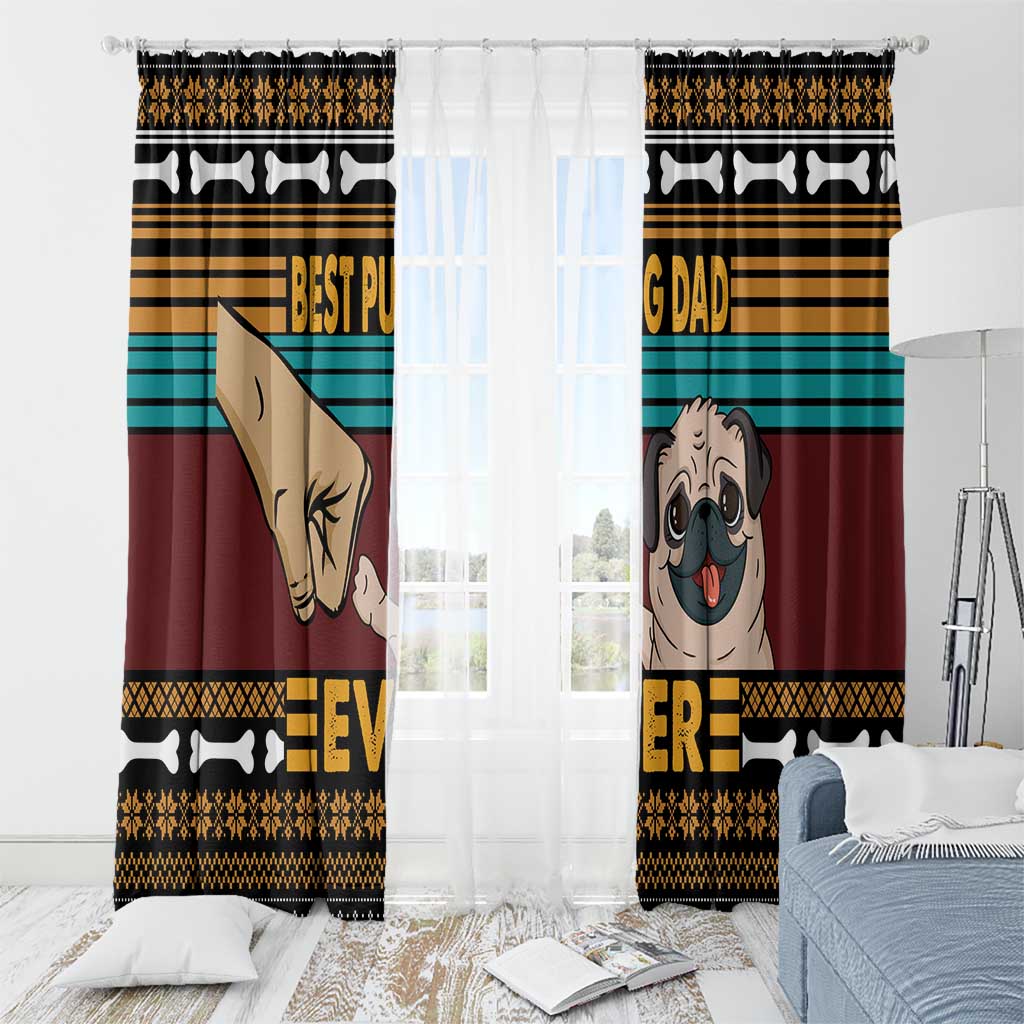Best Pug Dad Ever Window Curtain Pug Dog Christmas Awesome Dad DT04 - Wonder Print Shop