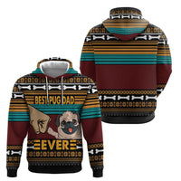 Best Pug Dad Ever Zip Hoodie Pug Dog Christmas Awesome Dad DT04 - Wonder Print Shop