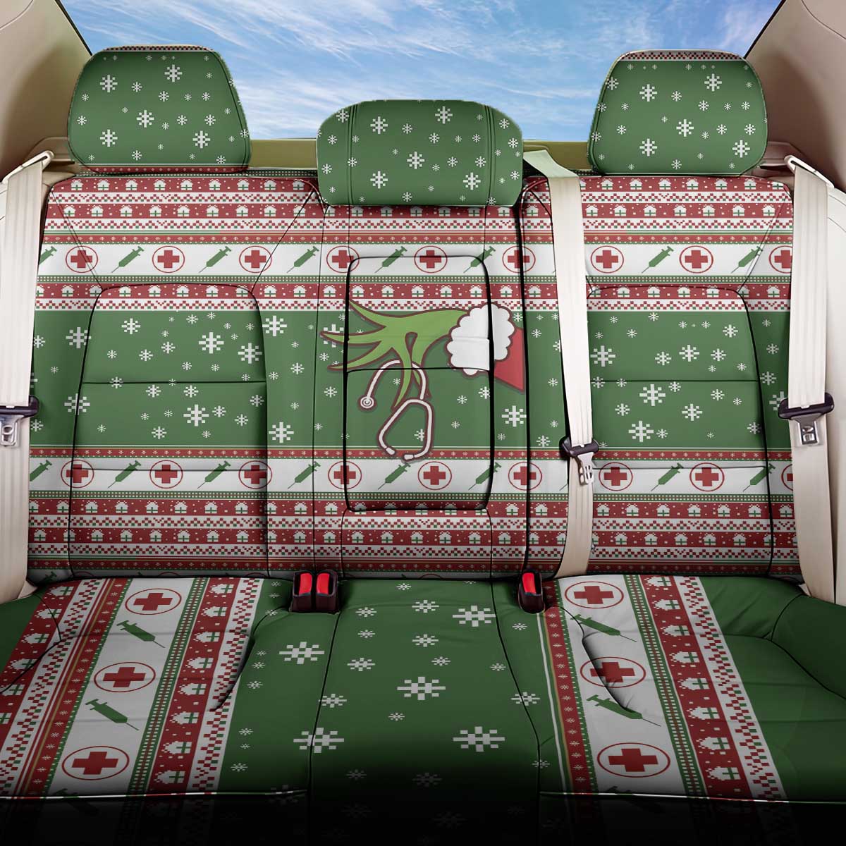 Nurse Back Car Seat Cover Nurse Grinch Christmas DT04 - Wonder Print Shop