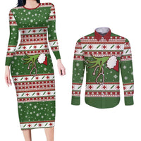 Nurse Couples Matching Long Sleeve Bodycon Dress and Long Sleeve Button Shirt Nurse Grinch Christmas DT04 - Wonder Print Shop