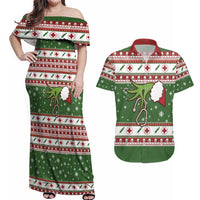 Nurse Couples Matching Off Shoulder Maxi Dress and Hawaiian Shirt Nurse Grinch Christmas DT04 - Wonder Print Shop