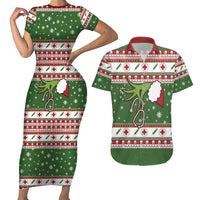 Nurse Couples Matching Short Sleeve Bodycon Dress and Hawaiian Shirt Nurse Grinch Christmas DT04 - Wonder Print Shop