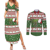 Nurse Couples Matching Summer Maxi Dress and Long Sleeve Button Shirt Nurse Grinch Christmas DT04 - Wonder Print Shop