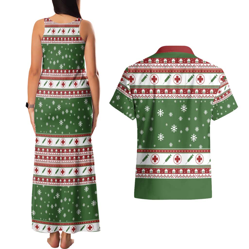 Nurse Couples Matching Tank Maxi Dress and Hawaiian Shirt Nurse Grinch Christmas DT04 - Wonder Print Shop