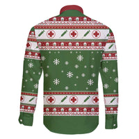 Nurse Family Matching Off The Shoulder Long Sleeve Dress and Hawaiian Shirt Nurse Grinch Christmas DT04 - Wonder Print Shop