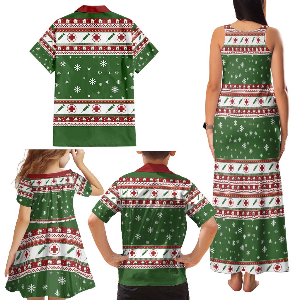 Nurse Family Matching Tank Maxi Dress and Hawaiian Shirt Nurse Grinch Christmas DT04 - Wonder Print Shop