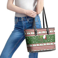 Nurse Leather Tote Bag Nurse Grinch Christmas DT04 - Wonder Print Shop