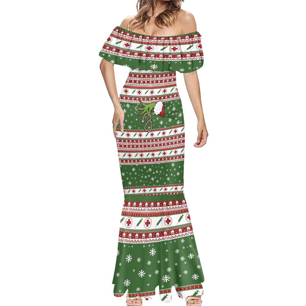 Nurse Mermaid Dress Nurse Grinch Christmas DT04 - Wonder Print Shop