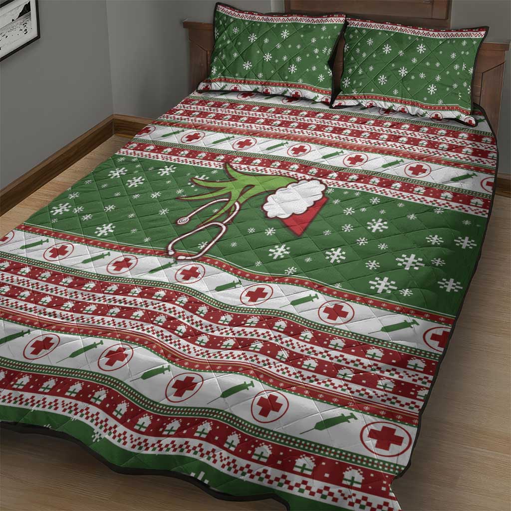 Nurse Quilt Bed Set Nurse Grinch Christmas DT04 - Wonder Print Shop