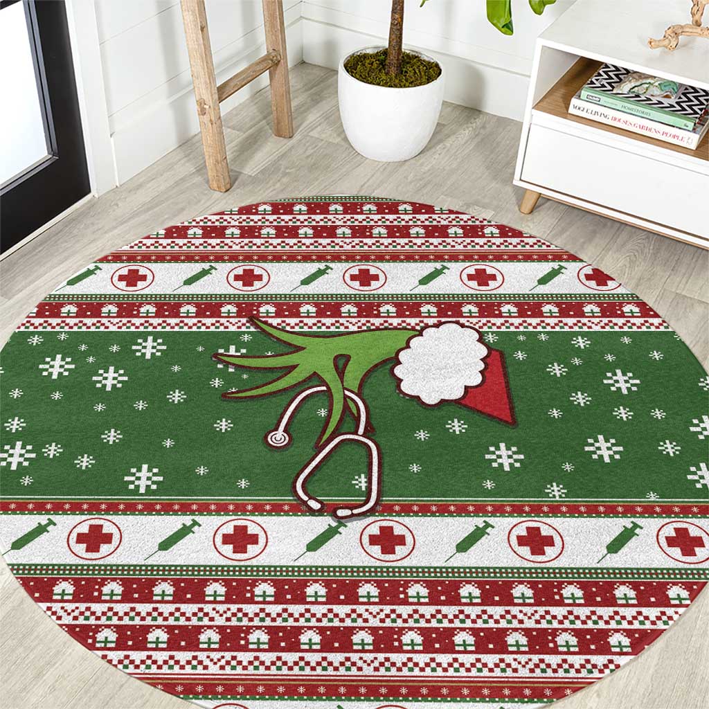 Nurse Round Carpet Nurse Grinch Christmas