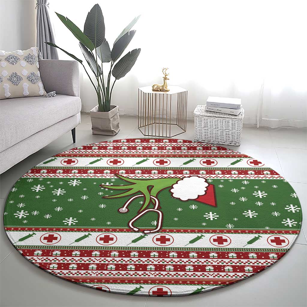 Nurse Round Carpet Nurse Grinch Christmas