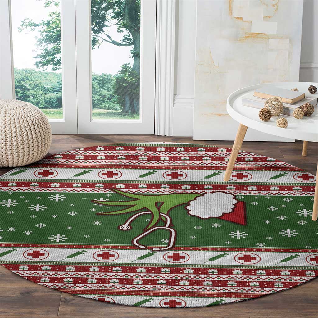 Nurse Round Carpet Nurse Grinch Christmas