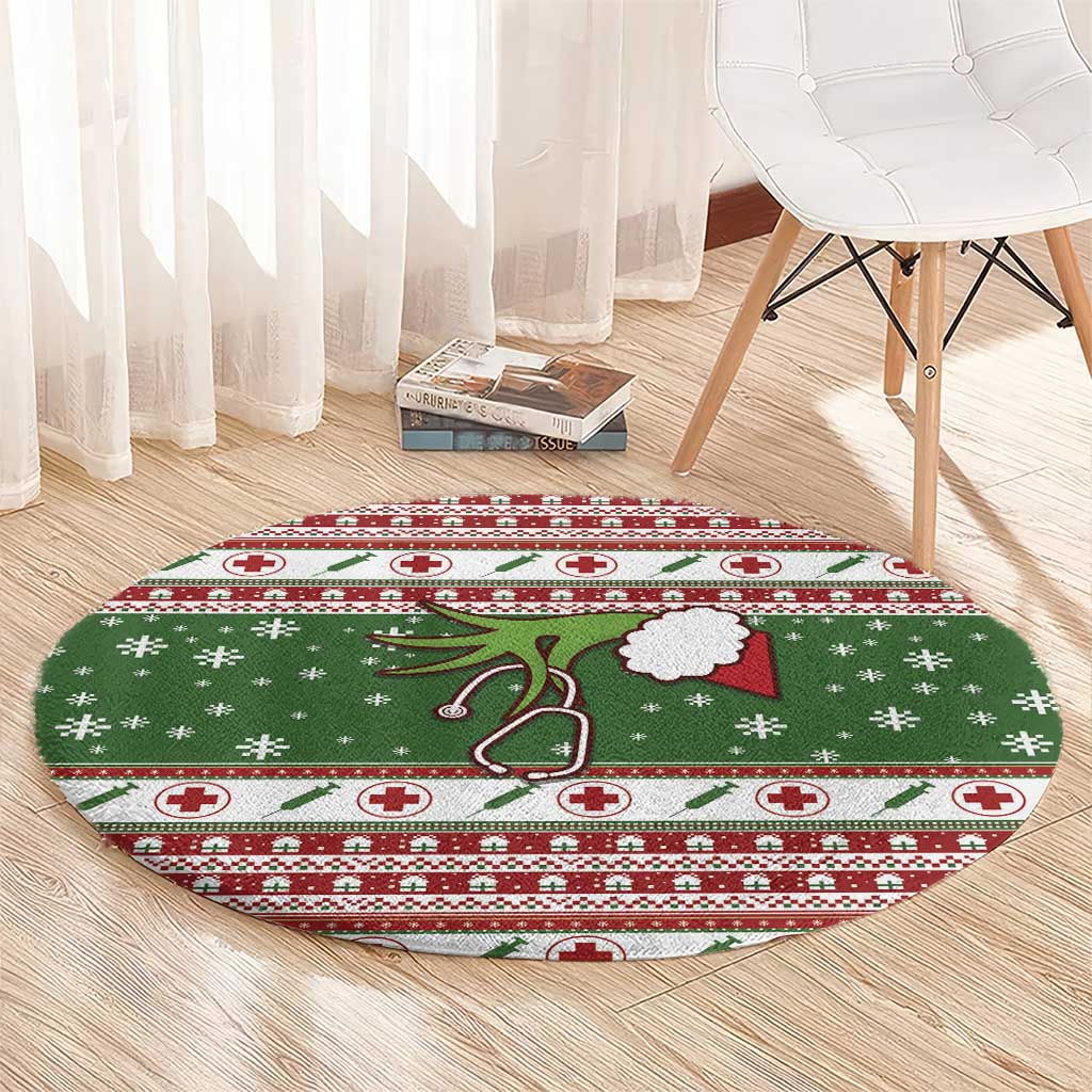Nurse Round Carpet Nurse Grinch Christmas