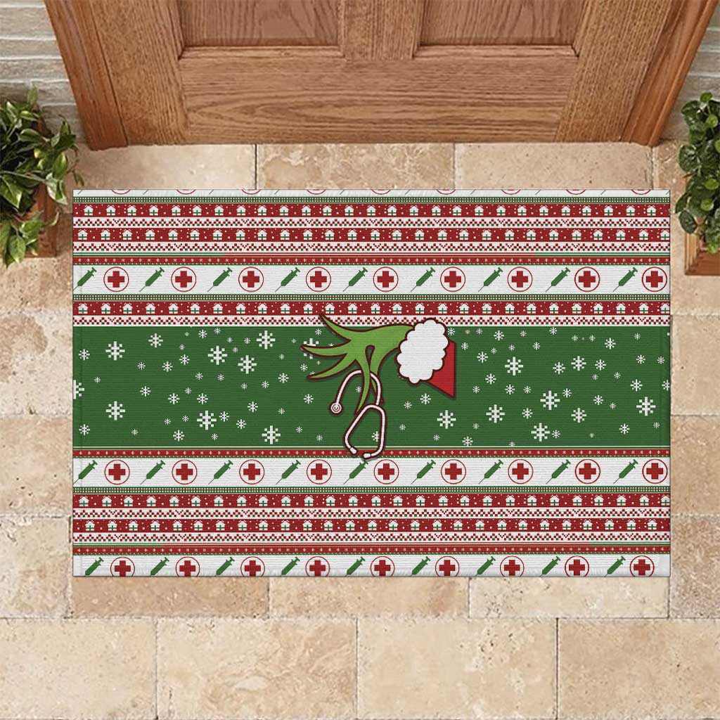 Nurse Rubber Doormat Nurse Grinch Christmas DT04 - Wonder Print Shop