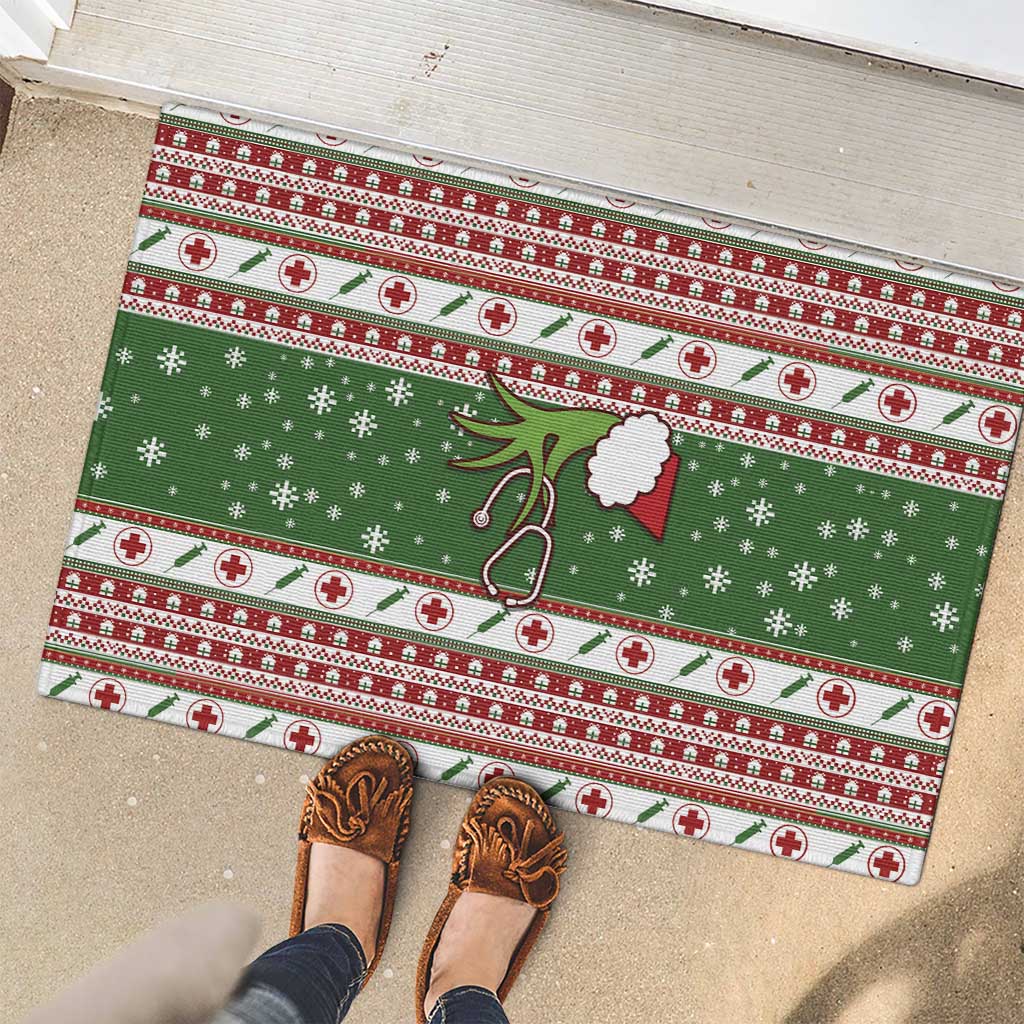 Nurse Rubber Doormat Nurse Grinch Christmas DT04 - Wonder Print Shop