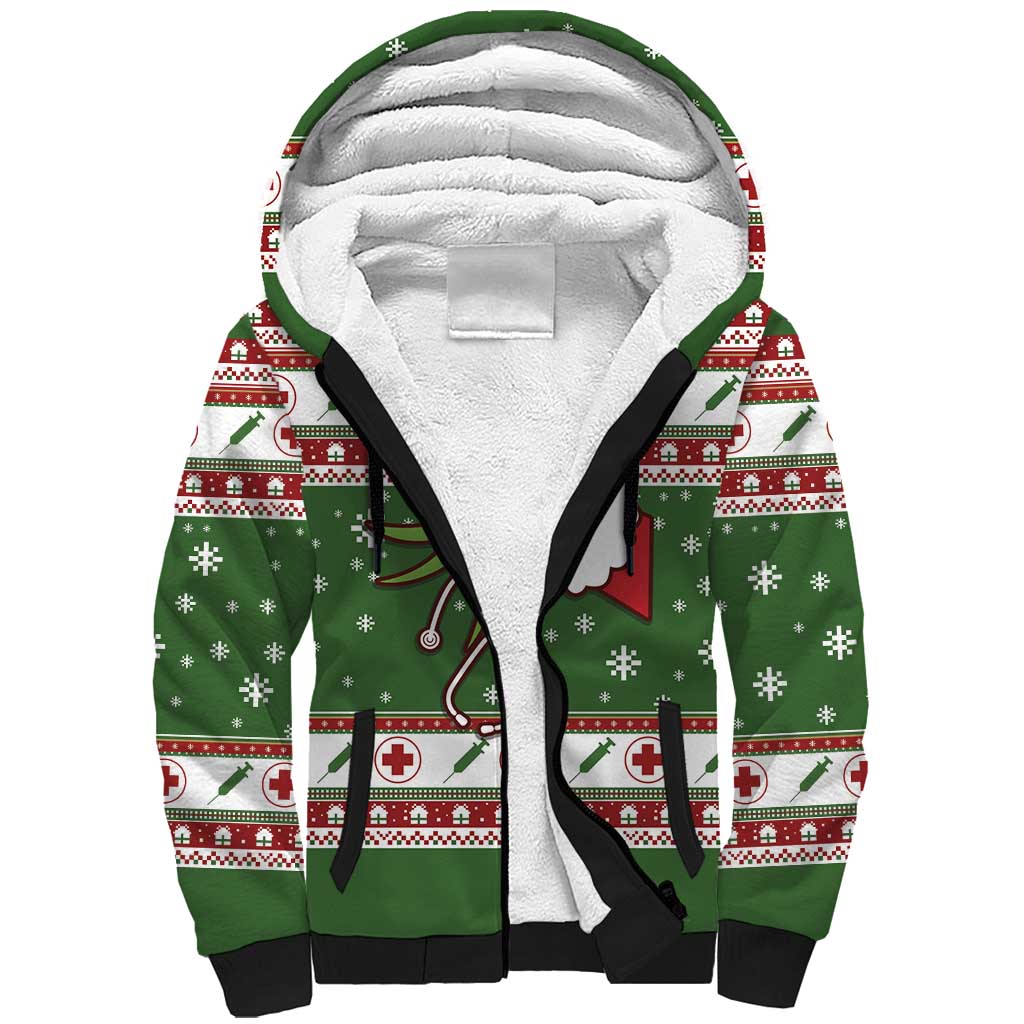Nurse Sherpa Hoodie Nurse Grinch Christmas DT04 - Wonder Print Shop