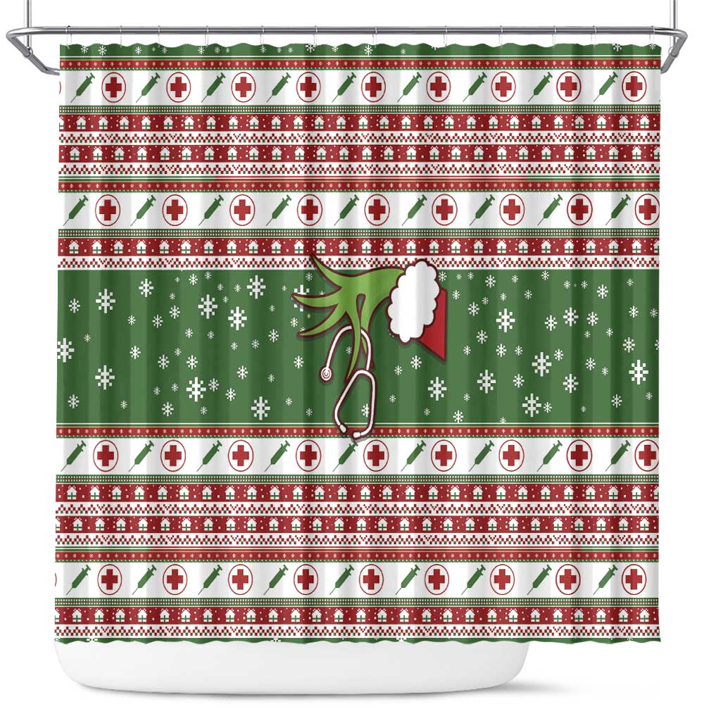 Nurse Shower Curtain Nurse Grinch Christmas