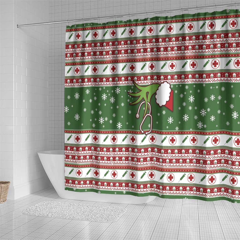 Nurse Shower Curtain Nurse Grinch Christmas