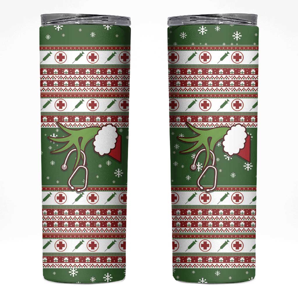 Nurse Skinny Tumbler Nurse Grinch Christmas DT04 - Wonder Print Shop