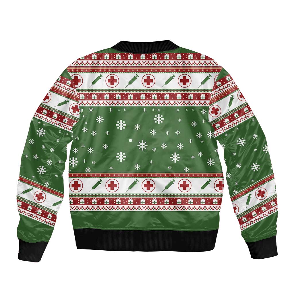 Nurse Sleeve Zip Bomber Jacket Nurse Grinch Christmas DT04 - Wonder Print Shop