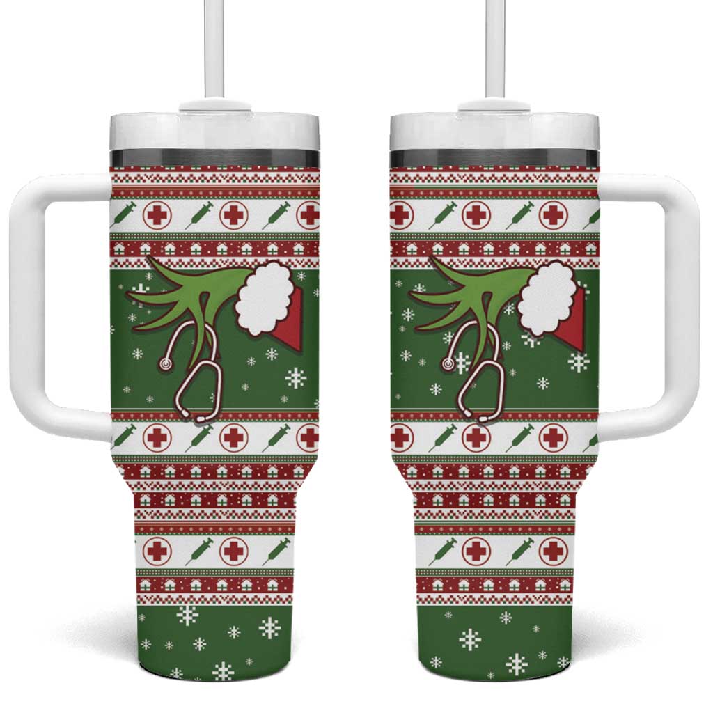 Nurse Tumbler With Handle Nurse Grinch Christmas DT04 - Wonder Print Shop
