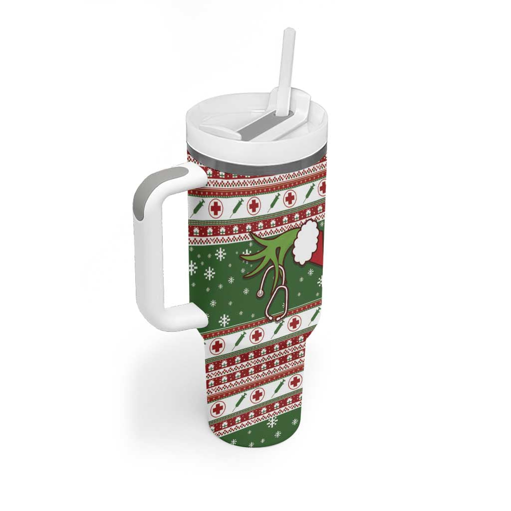 Nurse Tumbler With Handle Nurse Grinch Christmas DT04 - Wonder Print Shop