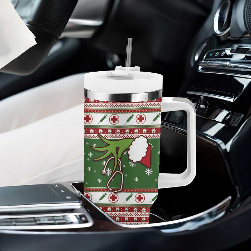 Nurse Tumbler With Handle Nurse Grinch Christmas DT04 - Wonder Print Shop