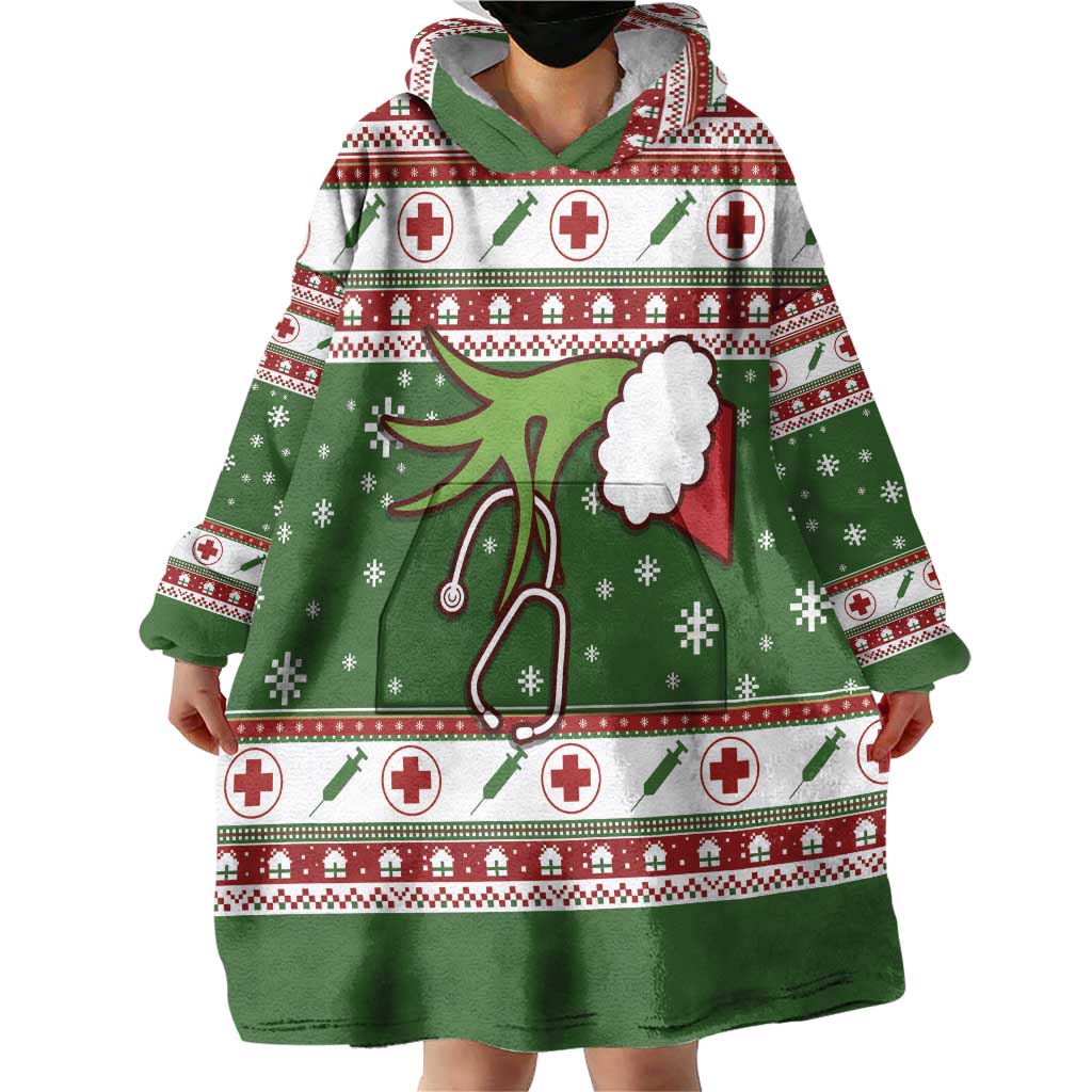 Nurse Wearable Blanket Hoodie Nurse Grinch Christmas DT04 - Wonder Print Shop