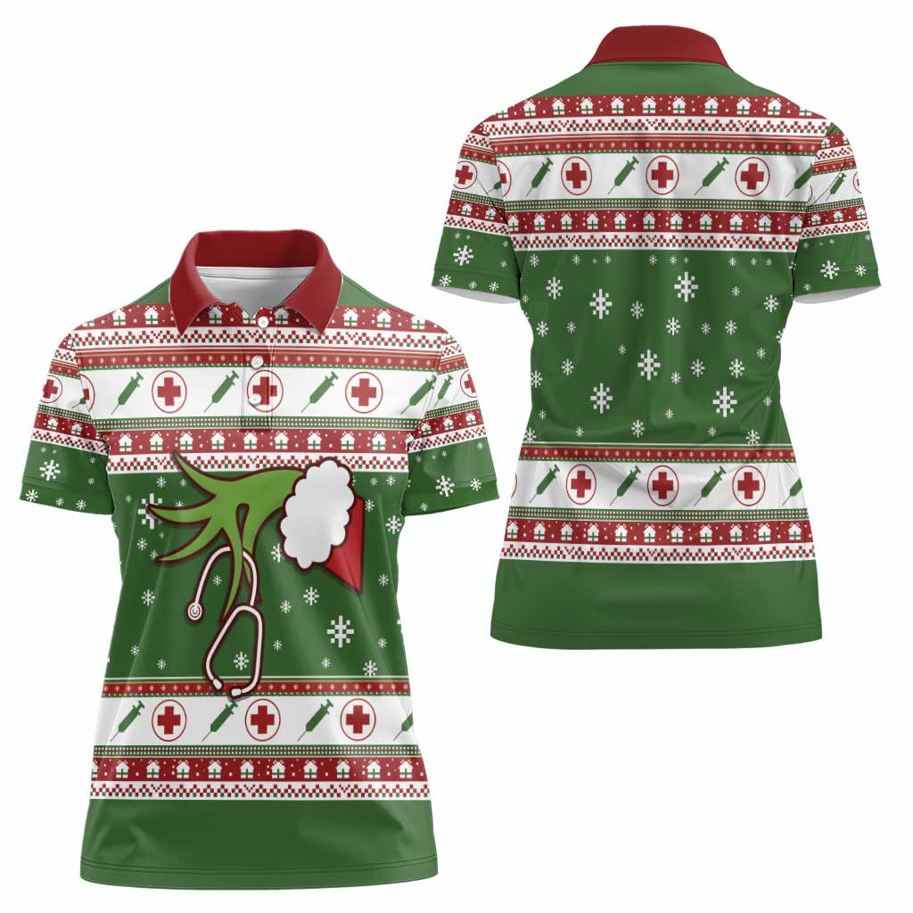 Nurse Women Polo Shirt Nurse Grinch Christmas DT04 - Wonder Print Shop