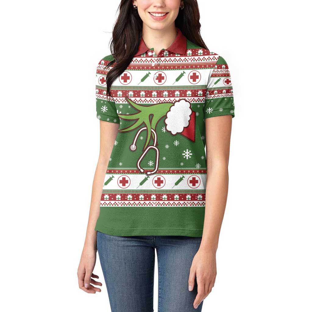 Nurse Women Polo Shirt Nurse Grinch Christmas DT04 - Wonder Print Shop