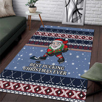 Santa Hockey Best Pucking Christmas Area Rug DT04 - Wonder Print Shop