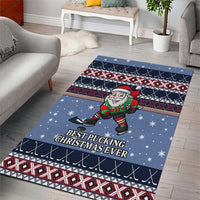 Santa Hockey Best Pucking Christmas Area Rug DT04 - Wonder Print Shop