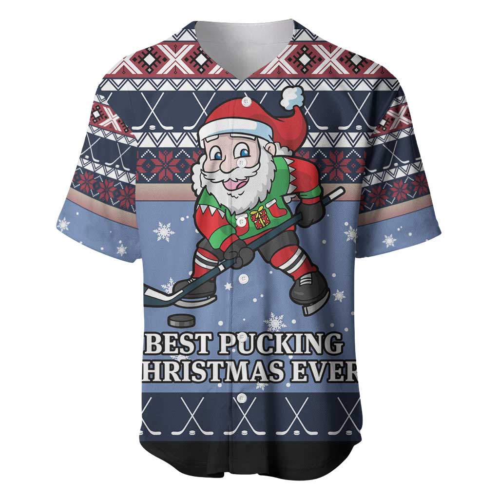 Santa Hockey Best Pucking Christmas Baseball Jersey DT04 - Wonder Print Shop