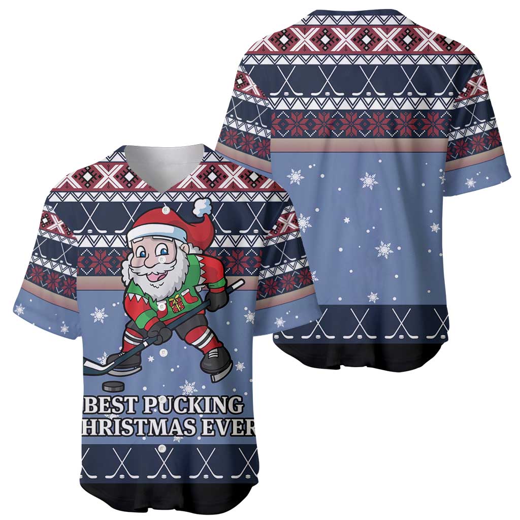 Santa Hockey Best Pucking Christmas Baseball Jersey DT04 - Wonder Print Shop