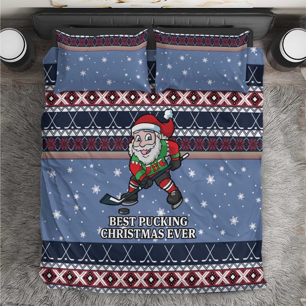 Santa Hockey Best Pucking Christmas Bedding Set DT04 - Wonder Print Shop