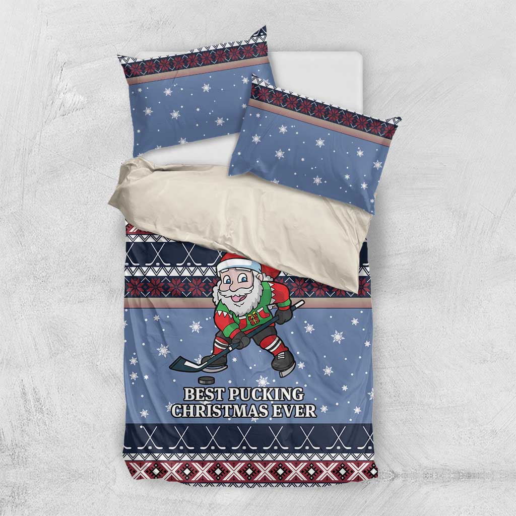 Santa Hockey Best Pucking Christmas Bedding Set DT04 - Wonder Print Shop