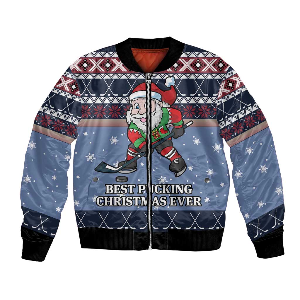 Santa Hockey Best Pucking Christmas Bomber Jacket DT04 - Wonder Print Shop