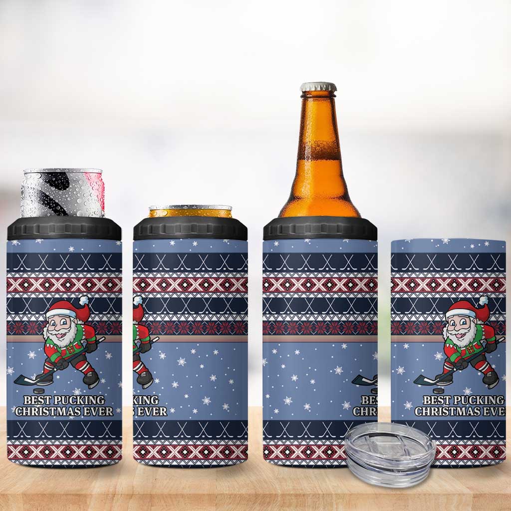 Santa Hockey Best Pucking Christmas 4 in 1 Can Cooler Tumbler DT04 - Wonder Print Shop