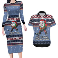 Santa Hockey Best Pucking Christmas Couples Matching Long Sleeve Bodycon Dress and Hawaiian Shirt DT04 - Wonder Print Shop