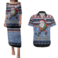 Santa Hockey Best Pucking Christmas Couples Matching Puletasi and Hawaiian Shirt DT04 - Wonder Print Shop