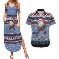 Santa Hockey Best Pucking Christmas Couples Matching Summer Maxi Dress and Hawaiian Shirt DT04 - Wonder Print Shop