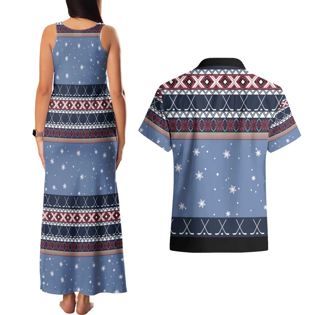 Santa Hockey Best Pucking Christmas Couples Matching Tank Maxi Dress and Hawaiian Shirt DT04 - Wonder Print Shop