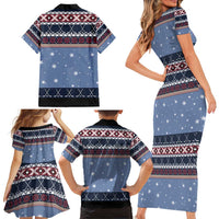 Santa Hockey Best Pucking Christmas Family Matching Short Sleeve Bodycon Dress and Hawaiian Shirt DT04 - Wonder Print Shop