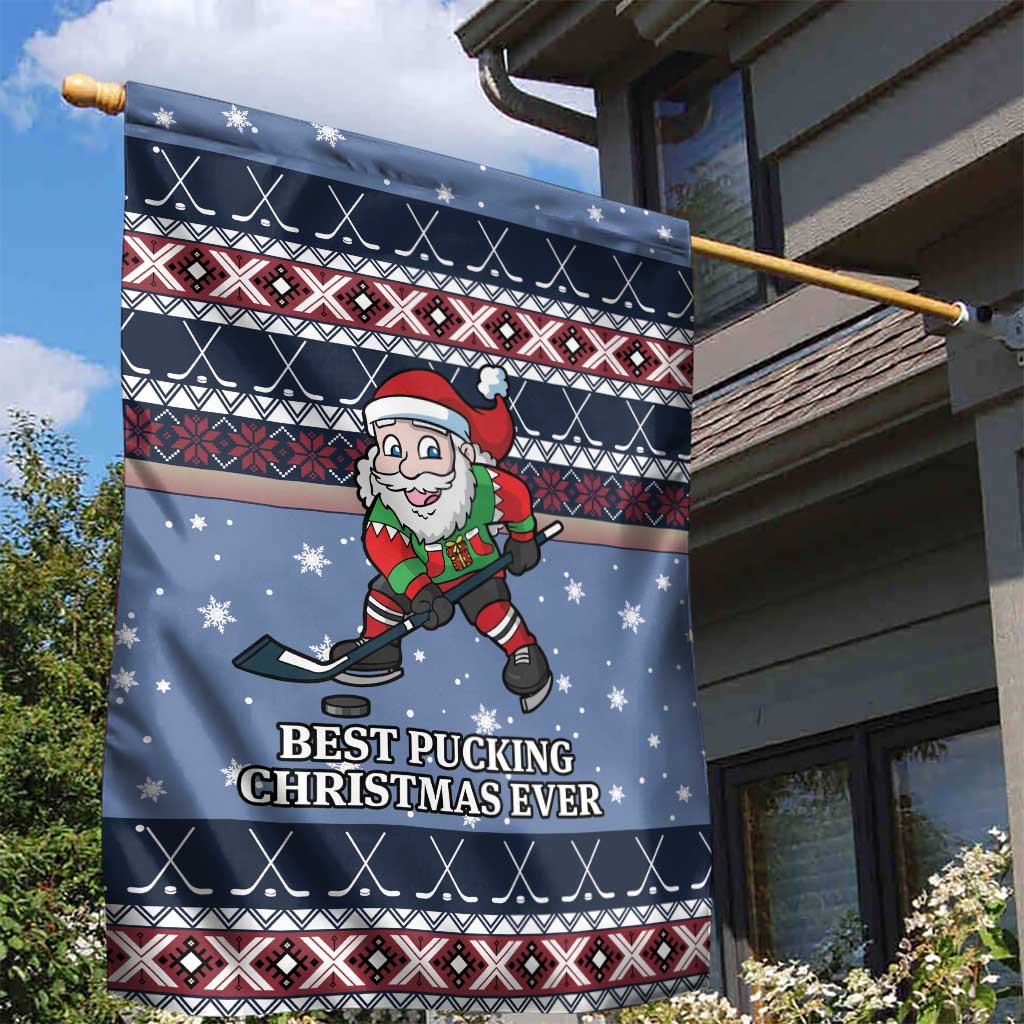Santa Hockey Best Pucking Christmas Garden Flag DT04 - Wonder Print Shop