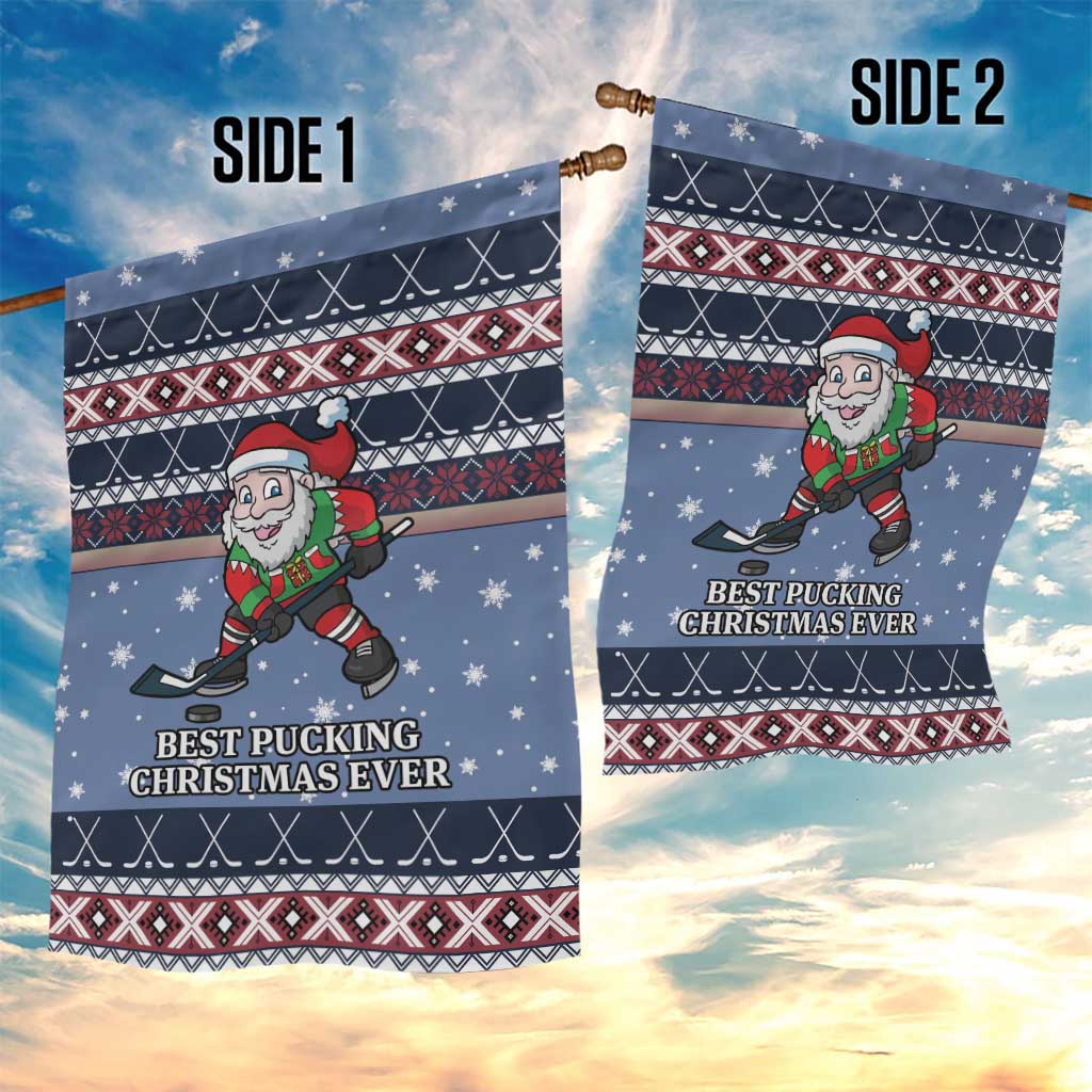 Santa Hockey Best Pucking Christmas Garden Flag DT04 - Wonder Print Shop