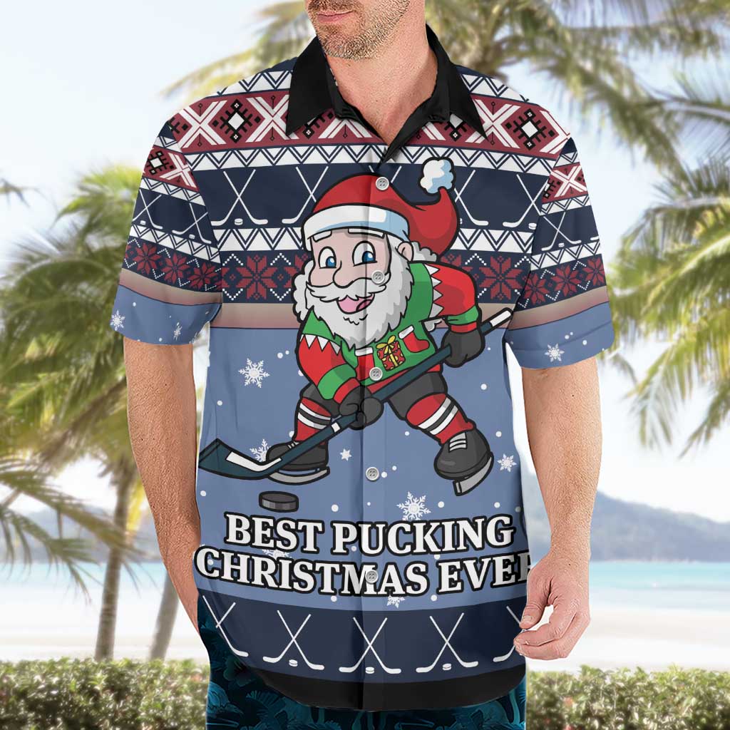 Santa Hockey Best Pucking Christmas Hawaiian Shirt DT04 - Wonder Print Shop