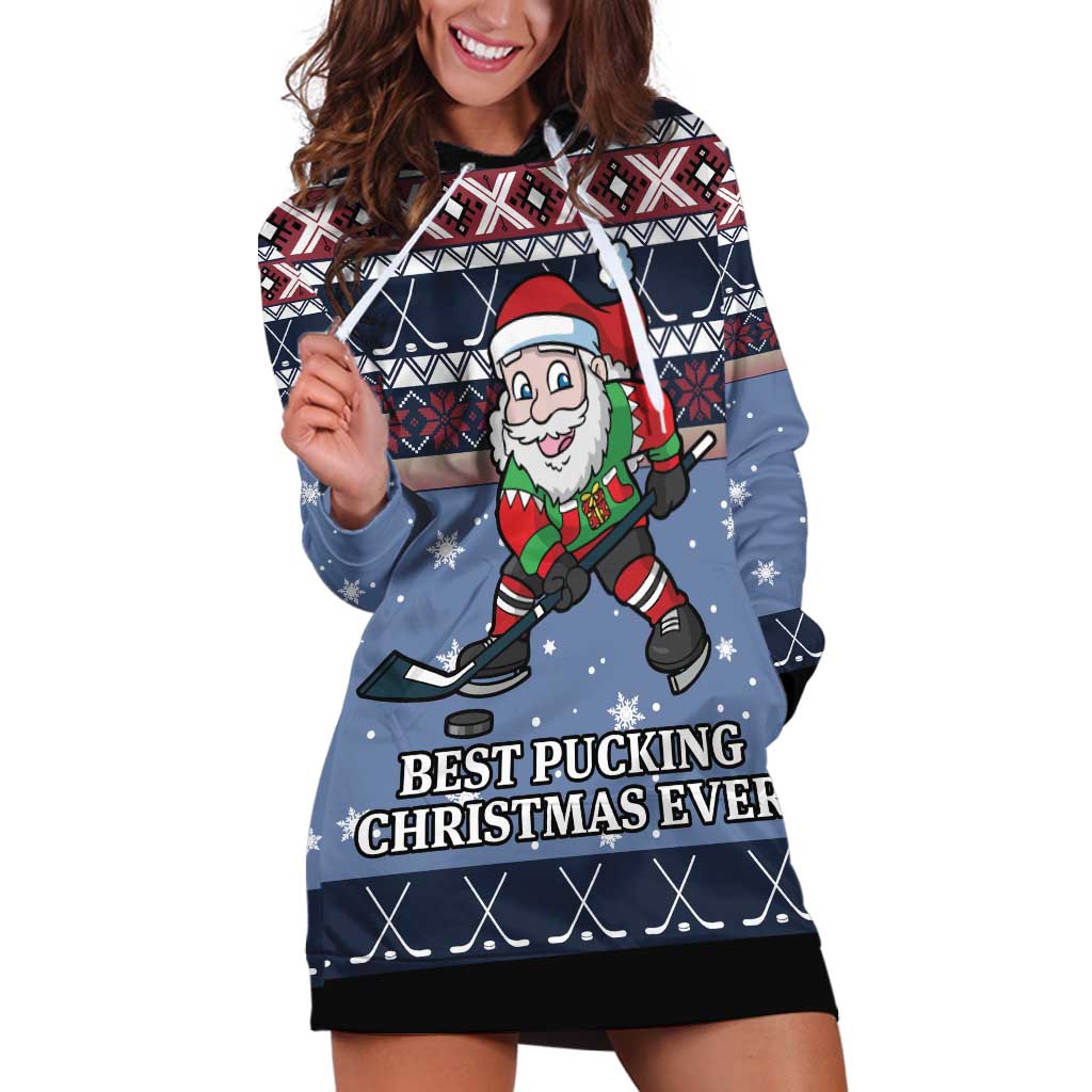 Santa Hockey Best Pucking Christmas Hoodie Dress DT04 - Wonder Print Shop