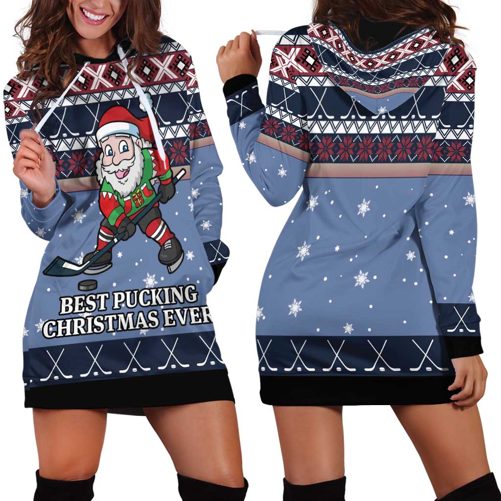 Santa Hockey Best Pucking Christmas Hoodie Dress DT04 - Wonder Print Shop