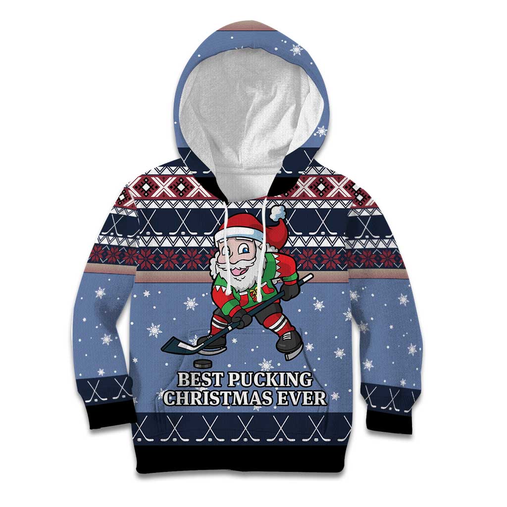 Santa Hockey Best Pucking Christmas Kid Hoodie DT04 - Wonder Print Shop